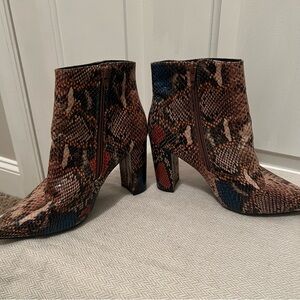 Color Pop Snake Skin Booties